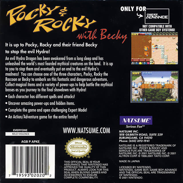 Pocky & Rocky with Becky - (GBA) Game Boy Advance [Pre-Owned] Video Games Natsume   