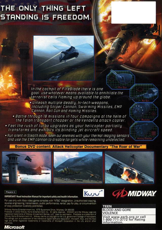 Fire Blade - (XB) Xbox [Pre-Owned] Video Games Midway   