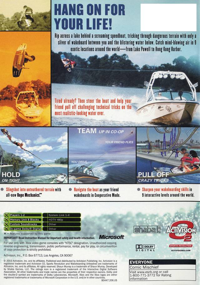 Wakeboarding Unleashed Featuring Shaun Murray - Xbox Video Games Activision   