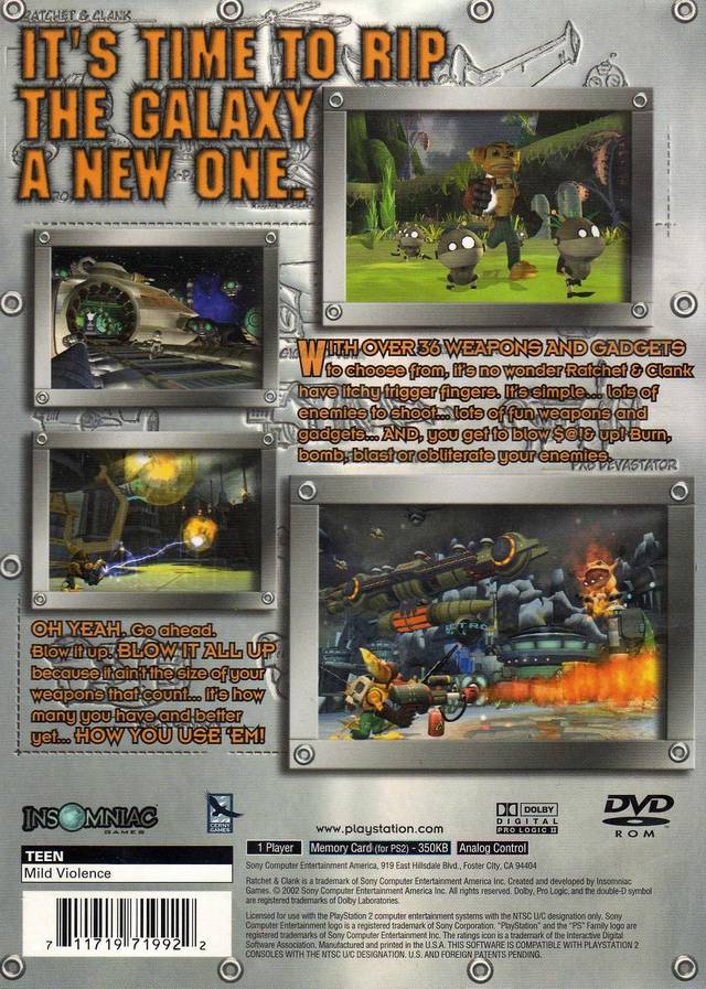 Ratchet & Clank - (PS2) PlayStation 2 [Pre-Owned] Video Games SCEA   
