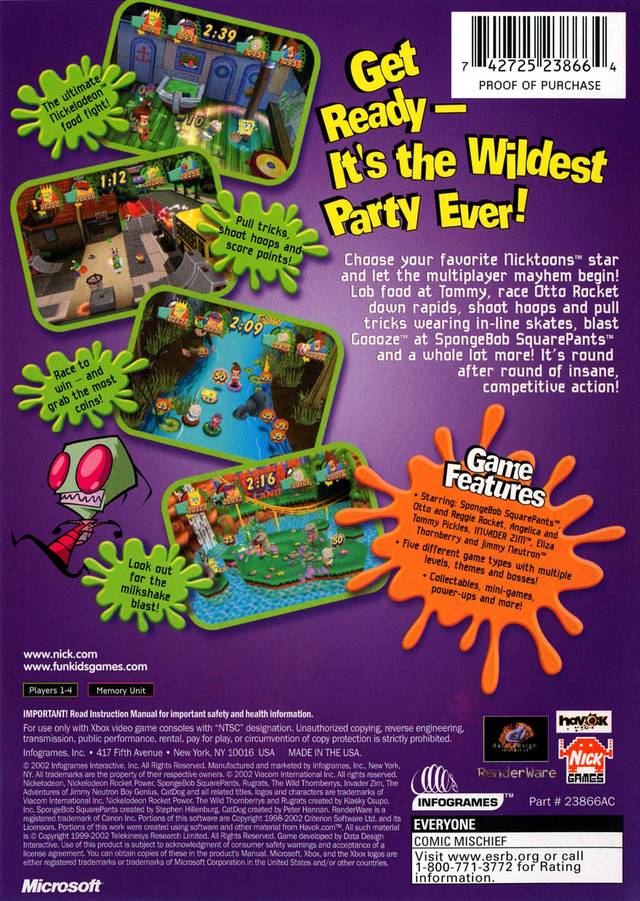 Nickelodeon Party Blast - (XB) Xbox [Pre-Owned] Video Games Infogrames
