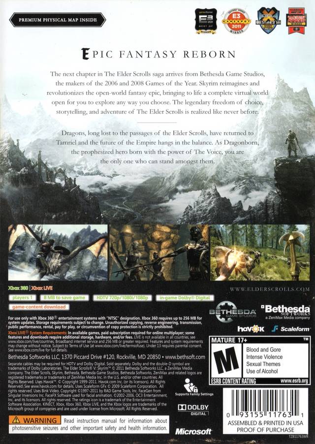 The Elder Scrolls V: Skyrim - Xbox 360 [Pre-Owned] Video Games Bethesda Softworks   