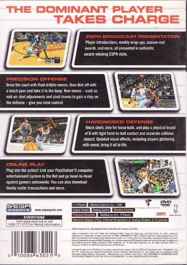 NBA 2K3 - PlayStation 2 Video Games Sega   