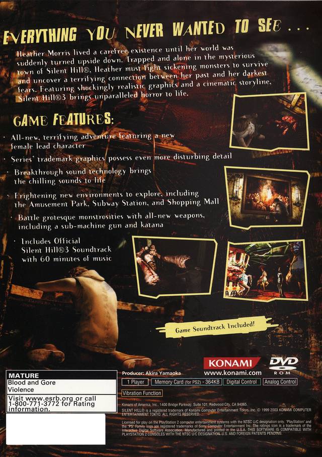 Silent Hill 3 - (PS2) PlayStation 2 [Pre-Owned] Video Games Konami   