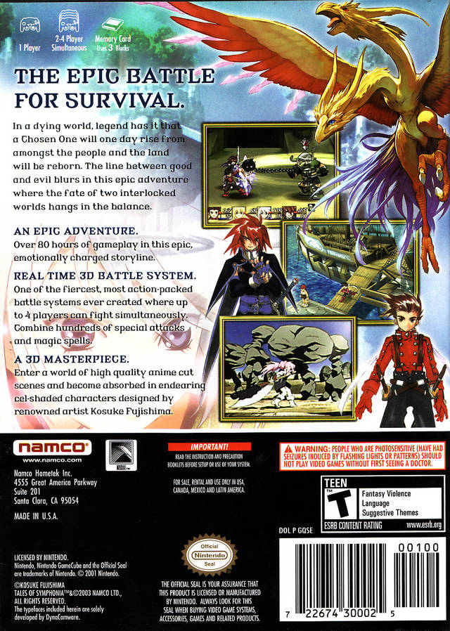 Tales of Symphonia (Player's Choice) - (GC) GameCube [Pre-Owned] Video Games Namco   