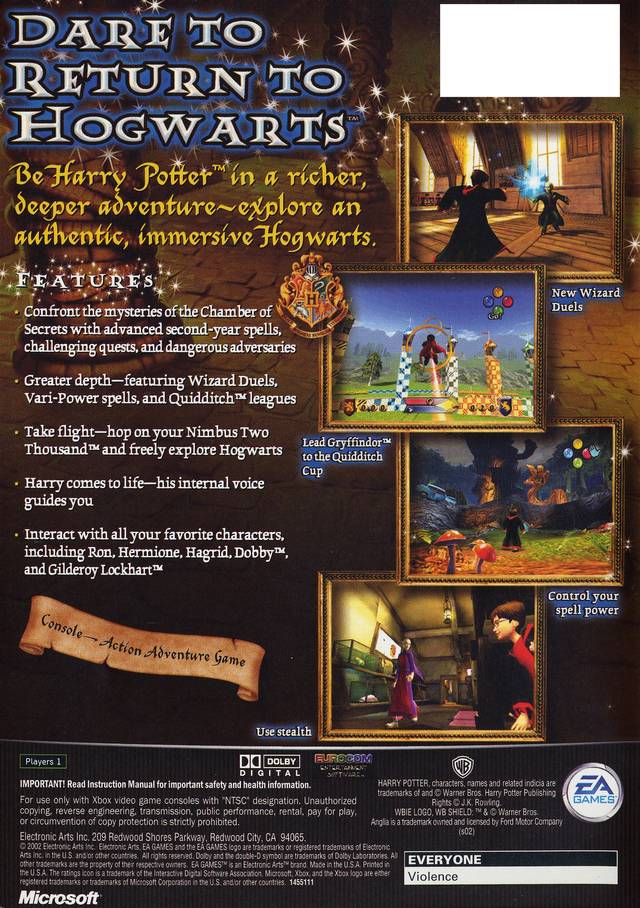 Harry Potter and the Chamber of Secrets - Xbox Video Games EA Games   