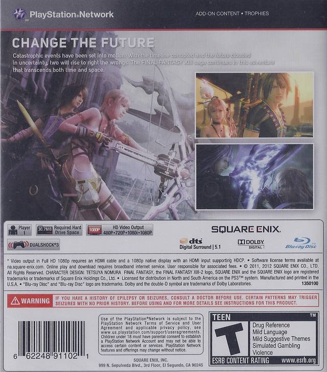 Final Fantasy XIII-2 - (PS3) PlayStation 3 Video Games Square Enix   