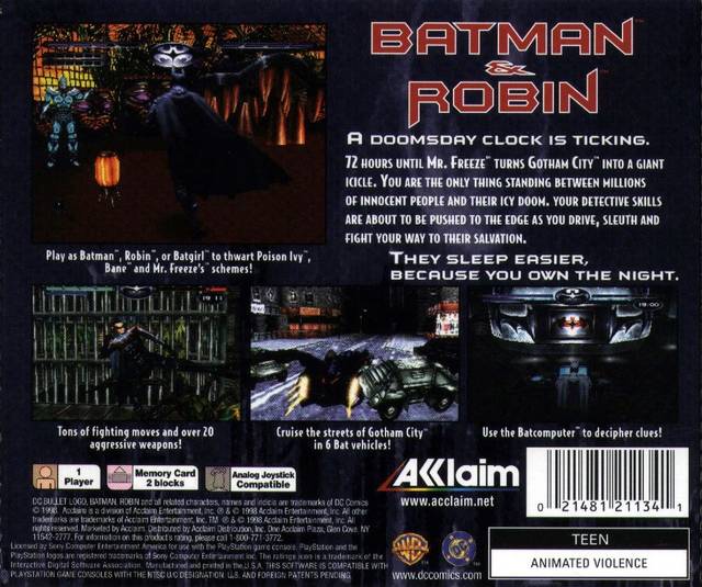 Batman & Robin - (PS1) PlayStation 1 [Pre-Owned] Video Games Acclaim   