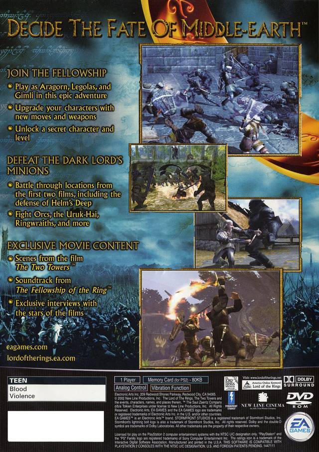 The Lord of the Rings: The Two Towers (Greatest Hits) - (PS2) PlayStation 2 [Pre-Owned] Video Games EA Games   
