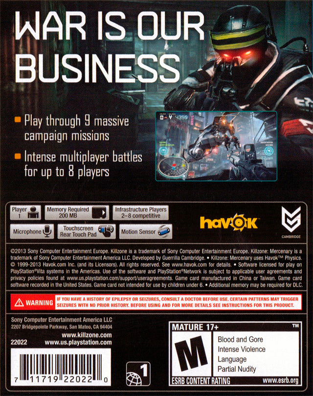 Killzone: Mercenary Per Sony PlayStation Vita (PS Vita) - 2013, Sparatutto