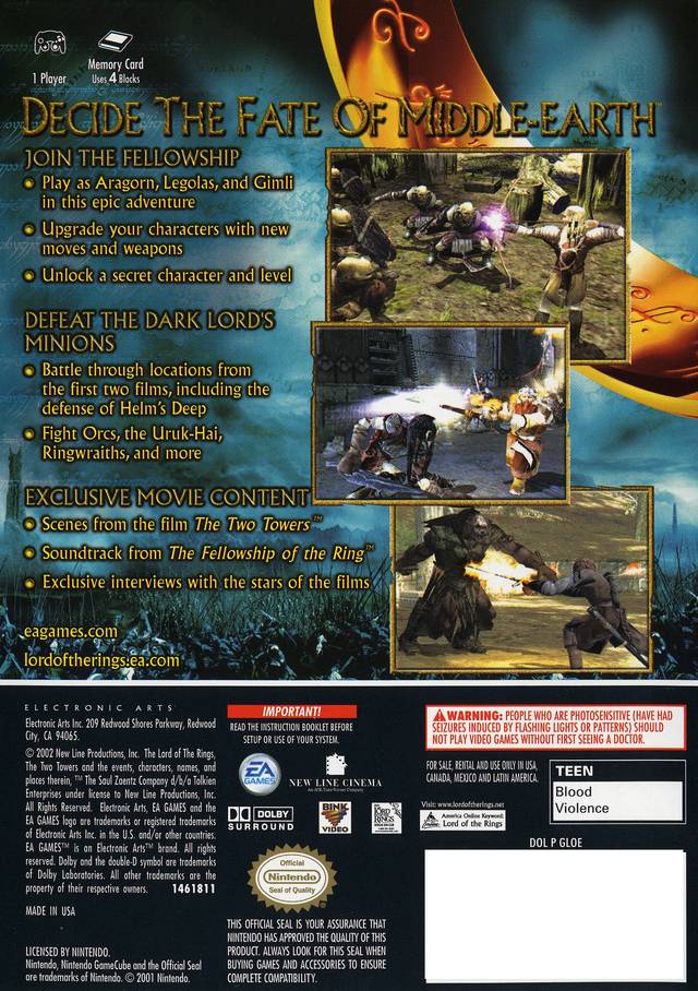 The Lord of the Rings: The Two Towers - (GC) GameCube [Pre-Owned] Video Games EA Games   