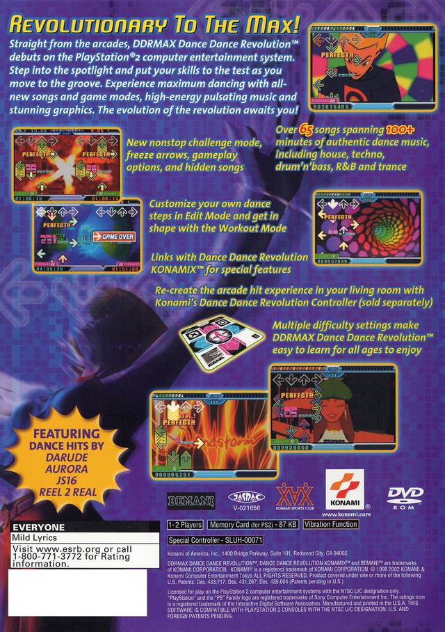 DDRMAX: Dance Dance Revolution - (PS2) PlayStation 2 [Pre-Owned] Video Games Konami   
