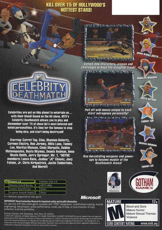 MTV's Celebrity Deathmatch - (XB) Xbox [Pre-Owned] Video Games Gotham Games   