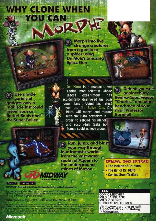 Dr. Muto - Xbox Video Games Midway   