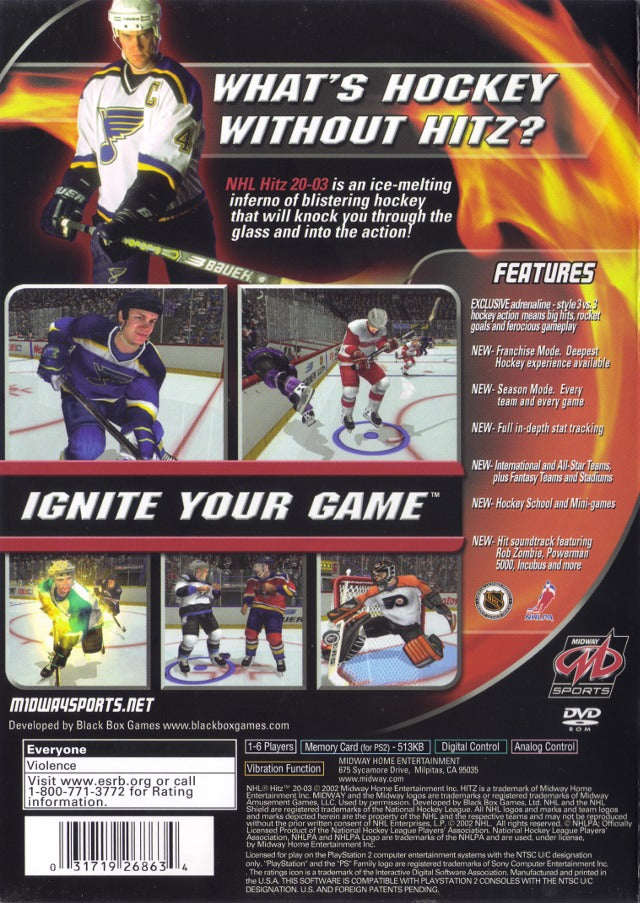 NHL Hitz 20-03 - PlayStation 2 Video Games Midway   