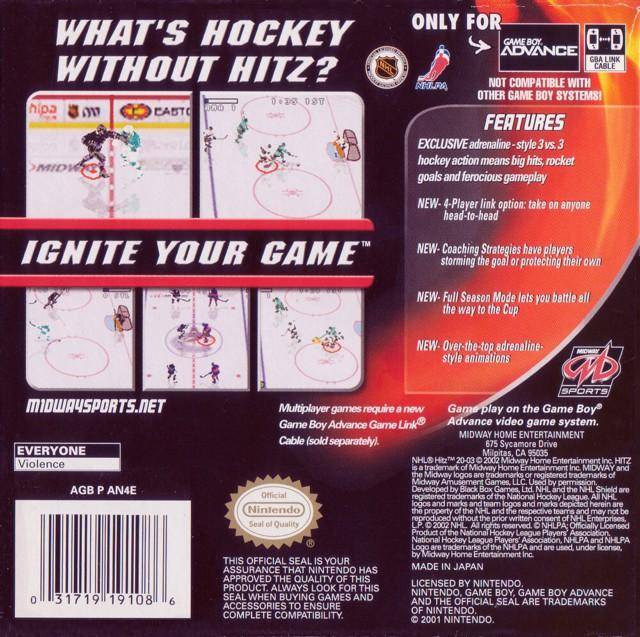 NHL Hitz 20-03 - (GBA) Game Boy Advance [Pre-Owned] | J&L Game