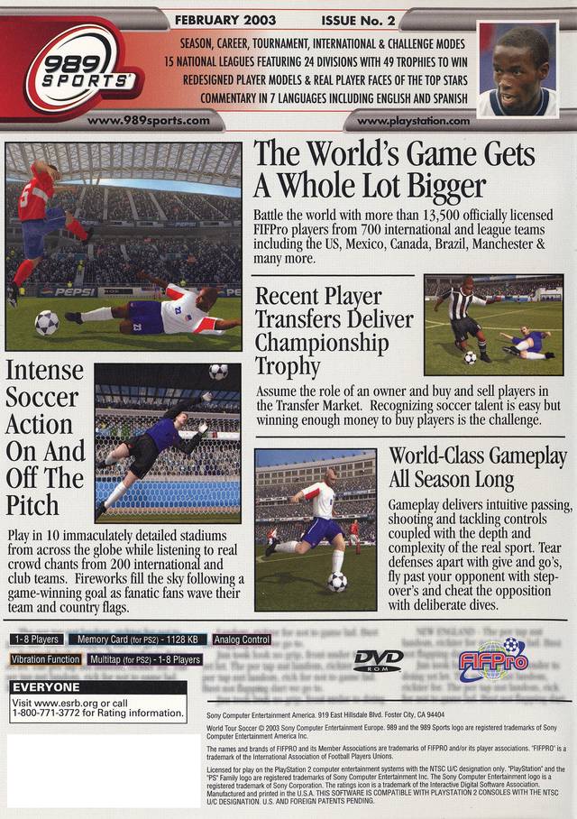 World Tour Soccer 2003 - PlayStation 2 Video Games SCEA   