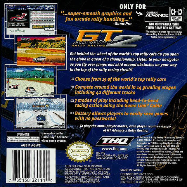 GT Advance 2: Rally Racing - (GBA) Game Boy Advance [Pre-Owned] Video Games THQ   