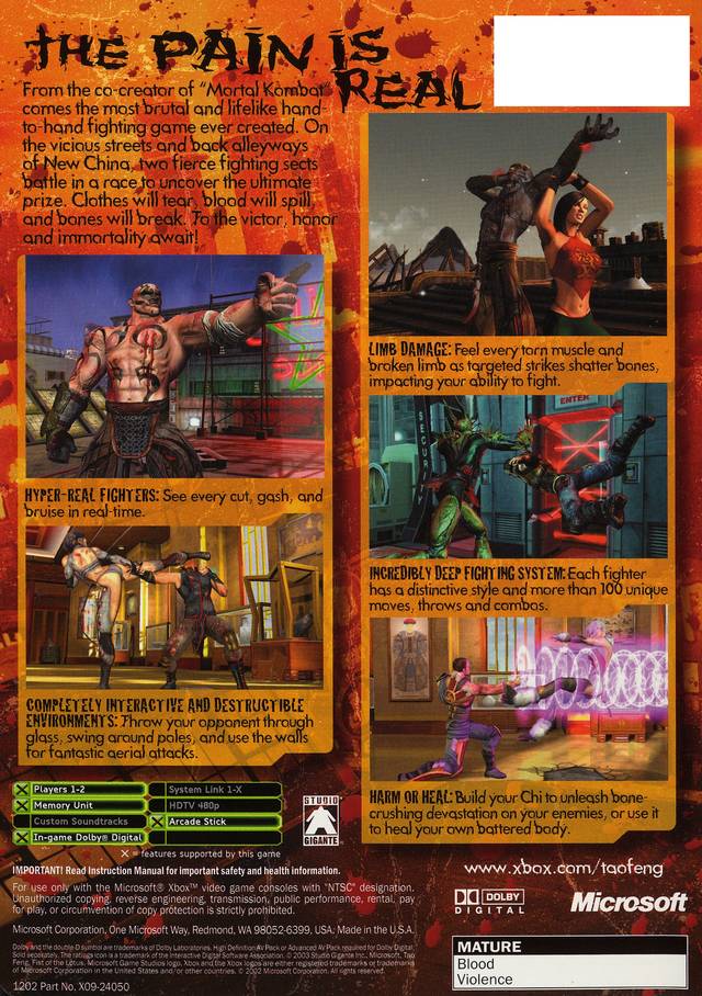 Tao Feng: Fist of the Lotus - (XB) Xbox [Pre-Owned] Video Games Microsoft Game Studios   