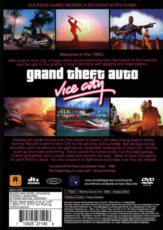 Grand Theft Auto: Vice City - (PS2) PlayStation 2 [Pre-Owned] Video Games Rockstar Games   