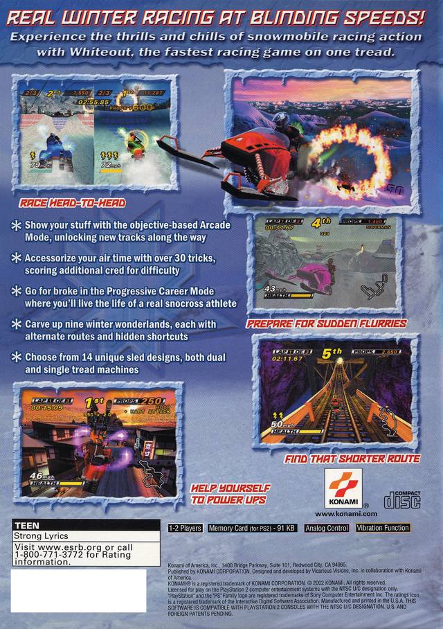 Whiteout - (PS2) PlayStation 2 Video Games Konami   