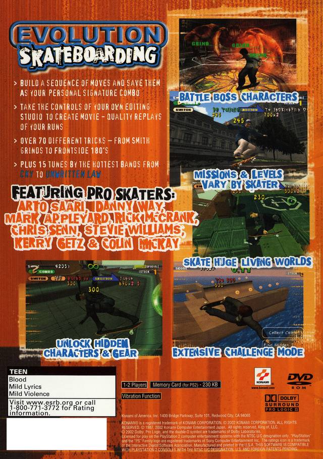 Evolution Skateboarding - (PS2) PlayStation 2 [Pre-Owned] Video Games Konami   