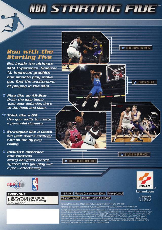 NBA Starting Five - PlayStation 2 Video Games Konami   