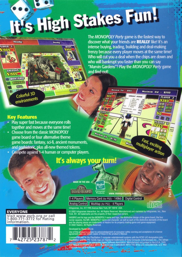 Monopoly Party! - PlayStation 2 Video Games Infogrames   