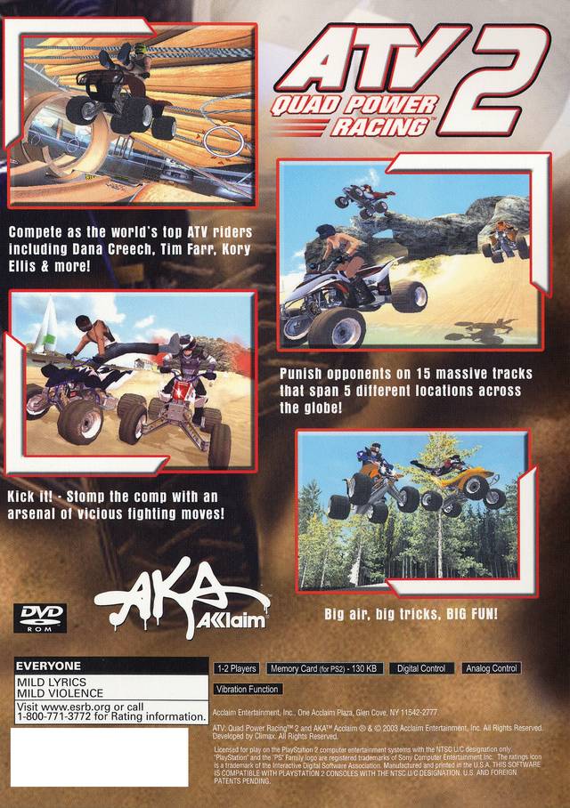 ATV Quad Power Racing 2 - (PS2) PlayStation 2 [Pre-Owned] Video Games Acclaim   