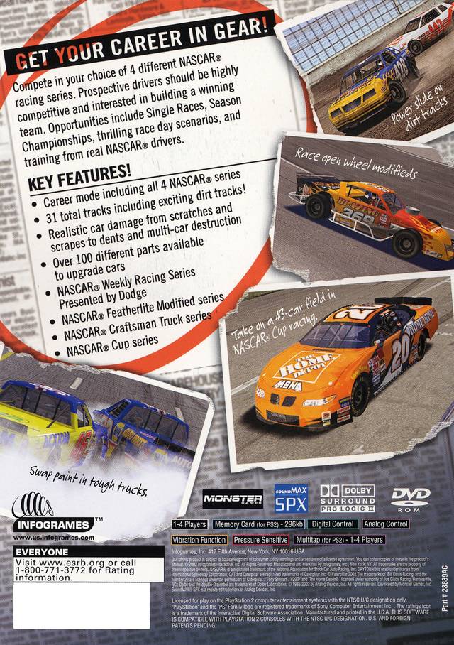 NASCAR: Dirt to Daytona - PlayStation 2 Video Games Infogrames   