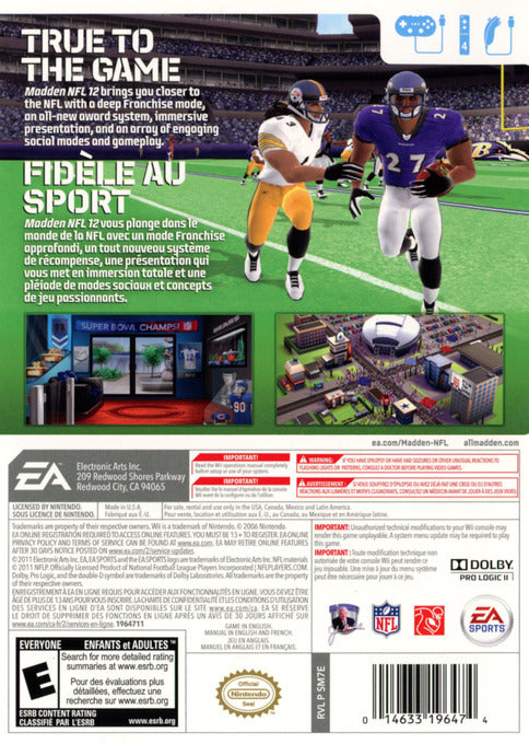 Madden NFL 12 - Nintendo Wii [Pre-Owned] Video Games EA Sports   