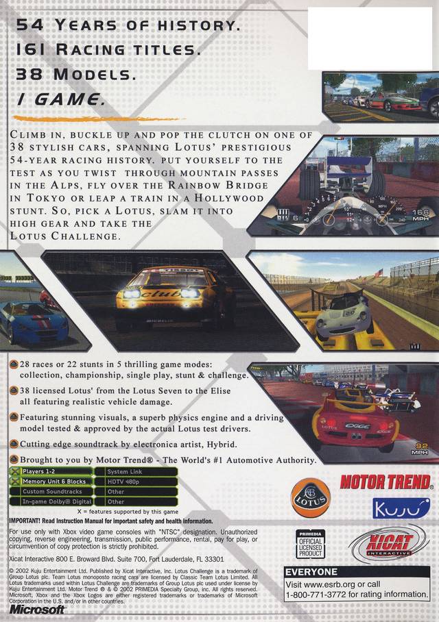 Motor Trend presents Lotus Challenge - Xbox Video Games Xicat Interactive   