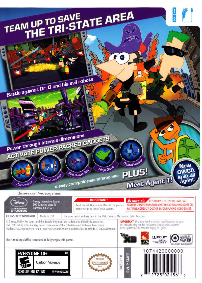 Phineas and Ferb: Across the 2nd Dimension - Nintendo Wii [Pre-Owned] Video Games Disney Interactive Studios   