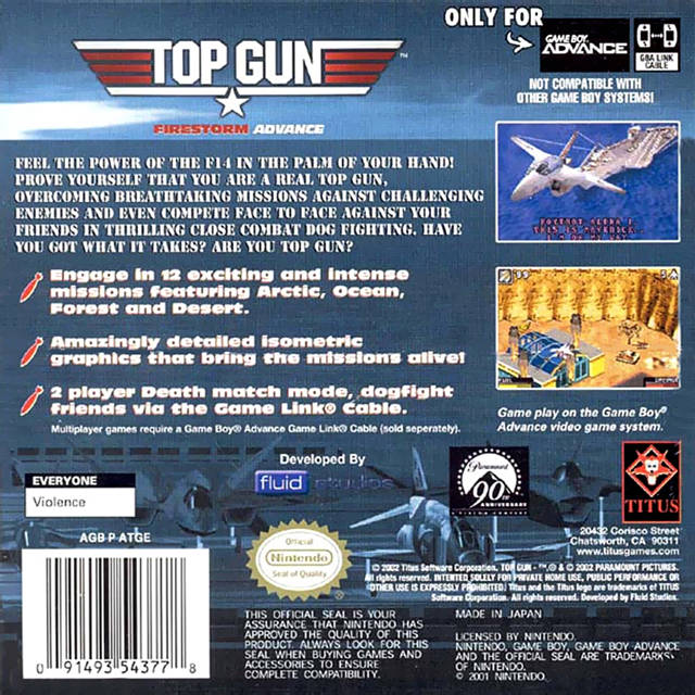 Top Gun: Firestorm Advance (Mastiff) - (GBA) Game Boy Advance [Pre-Owned] Video Games Titus Software   