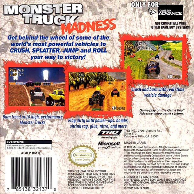 Monster Truck Madness - (GBA) Game Boy Advance [Pre-Owned] Video Games THQ   