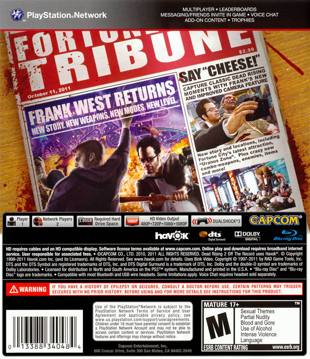 Dead Rising 2: Off the Record - (PS3) PlayStation 3 [Pre-Owned] Video Games Capcom   