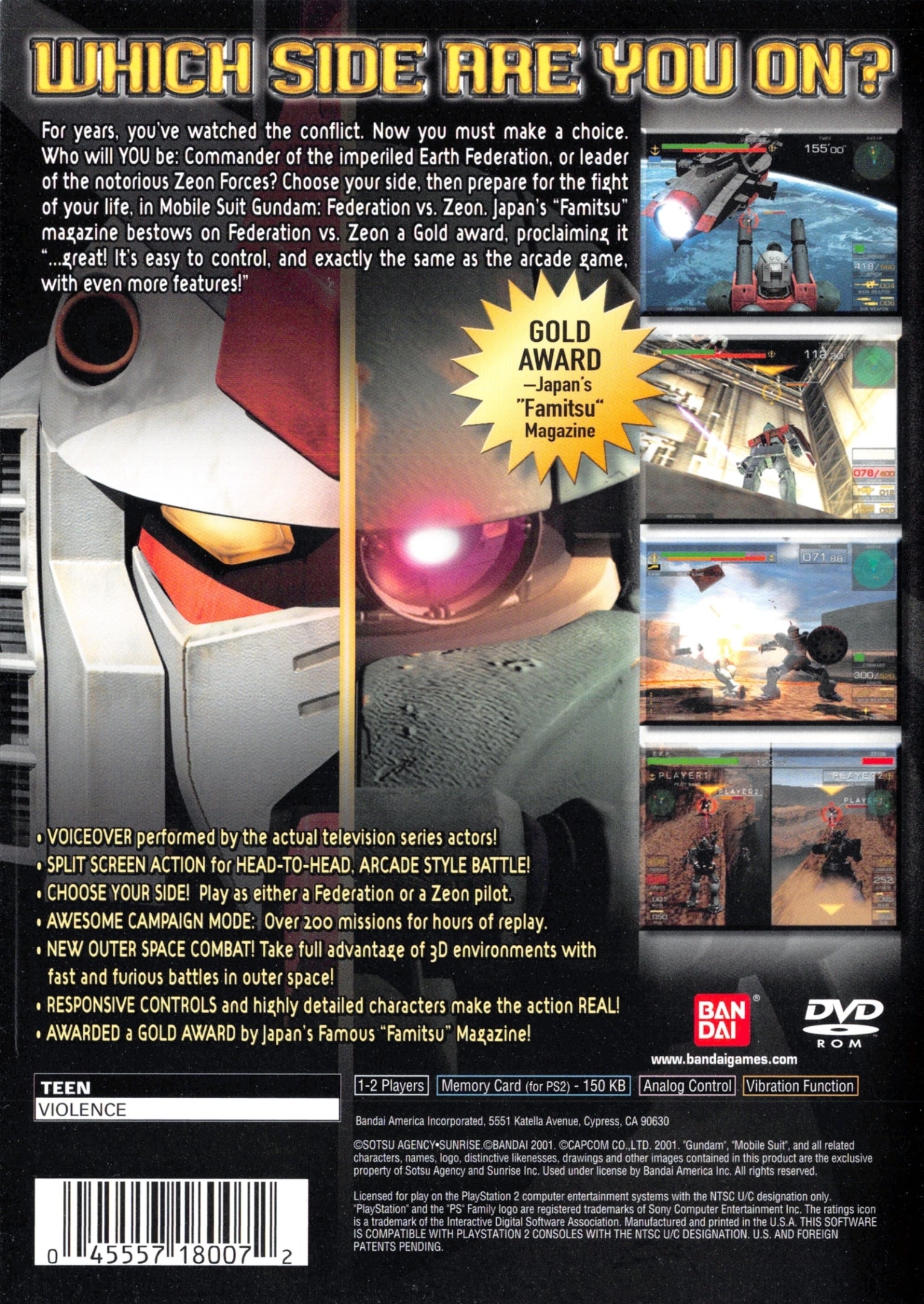 Mobile Suit Gundam: Federation vs. Zeon - (PS2) PlayStation 2 [Pre-Owned] Video Games Bandai   