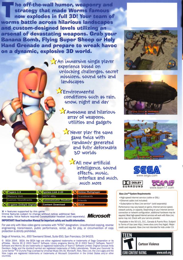 Worms 3D - Xbox [Pre-owned] Video Games Sega   