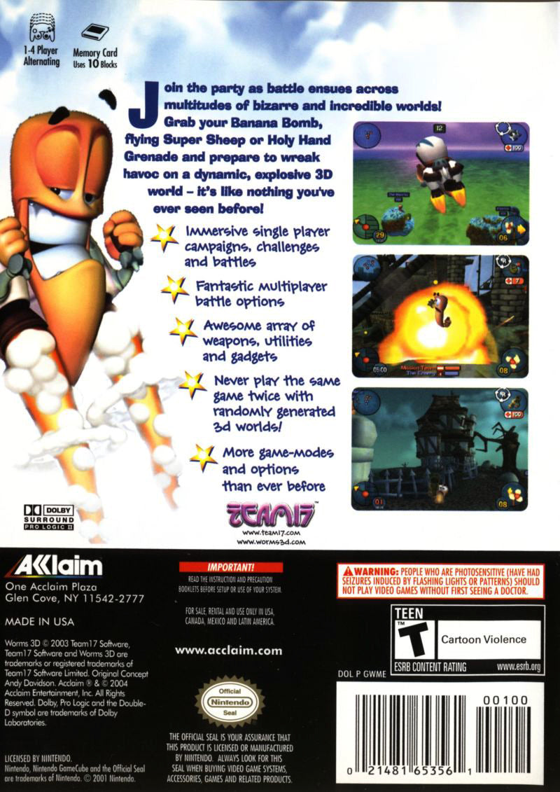 Worms 3D - (GC) Gamecube [Pre-Owned] Video Games Acclaim   