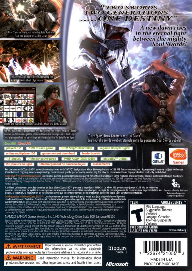 Soul Calibur V - Xbox 360 [Pre-Owned] Video Games BANDAI NAMCO Entertainment   