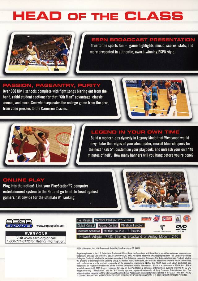 NCAA College Basketball 2K3 - (PS2) PlayStation 2 [Pre-Owned] Video Games Sega   