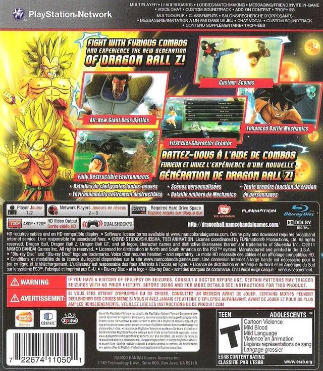 Dragon Ball Z: Ultimate Tenkaichi - (PS3) PlayStation 3 [Pre-Owned] Video Games Namco Bandai Games   