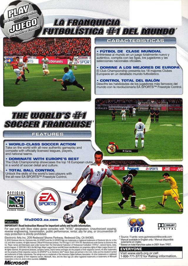 FIFA Soccer 2003 - (XB) Xbox [Pre-Owned] Video Games EA Sports   