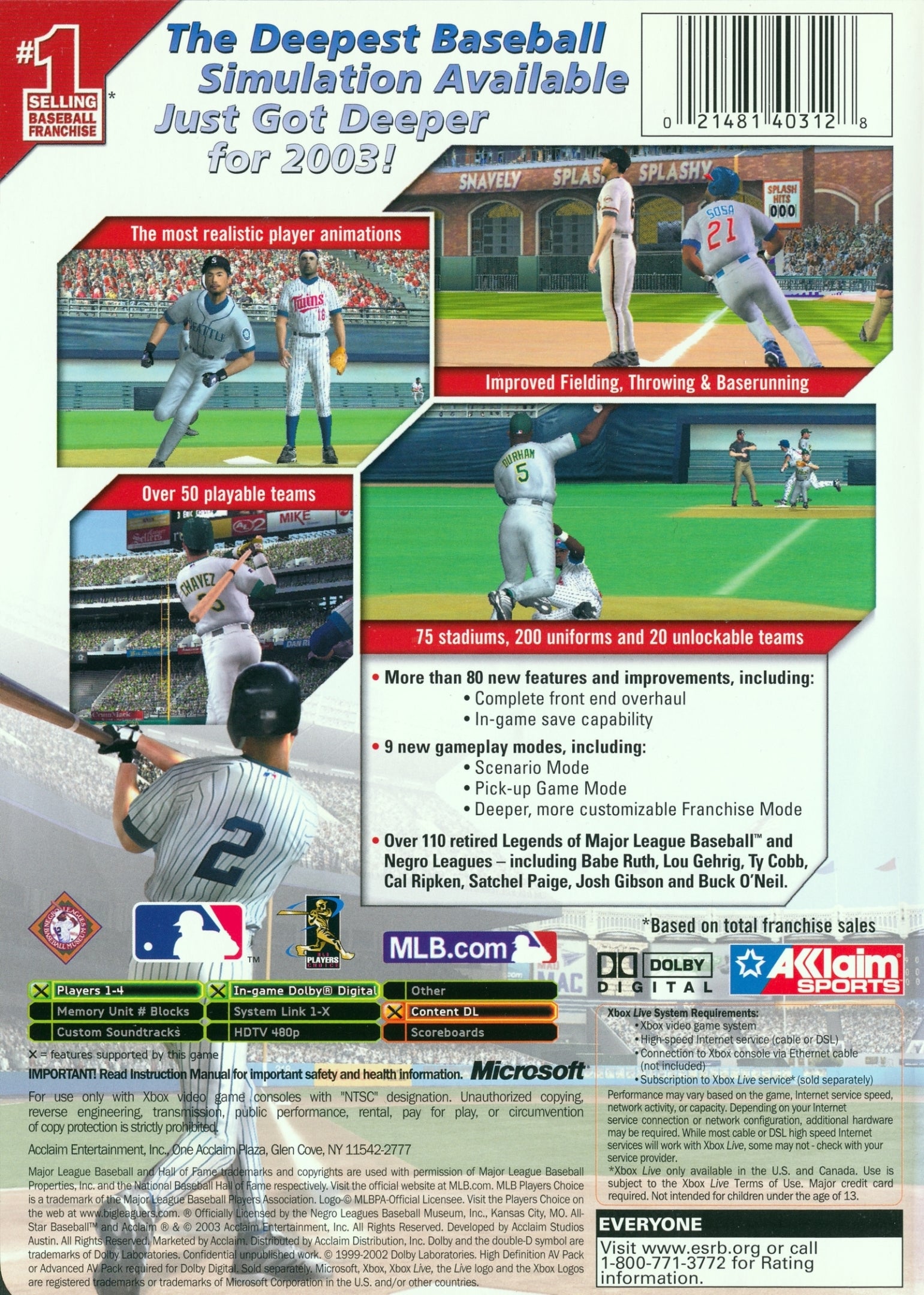 All-Star Baseball 2004 - (XB) Xbox [Pre-Owned] Video Games Acclaim   