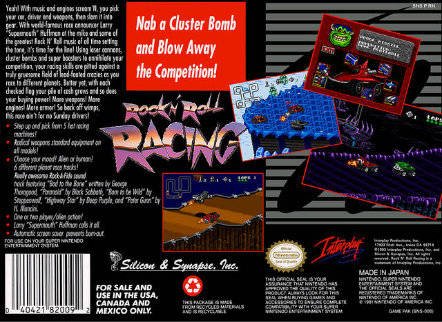 Rock N' Roll Racing - (SNES) Super Nintendo [Pre-Owned] Video Games Interplay   