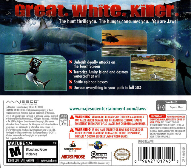 Jaws: Ultimate Predator - Nintendo 3DS [Pre-Owned] Video Games Majesco   