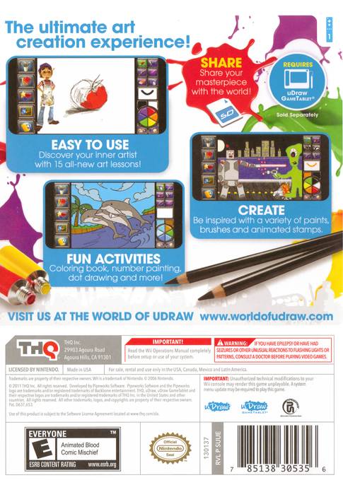 uDraw Studio: Instant Artist - Nintendo Wii [Pre-Owned] Video Games THQ   