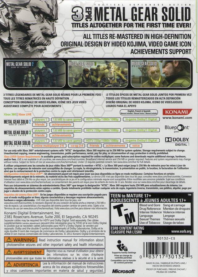 metal gear solid hd collection xbox 360 download Metal Gear Solid HD Collection