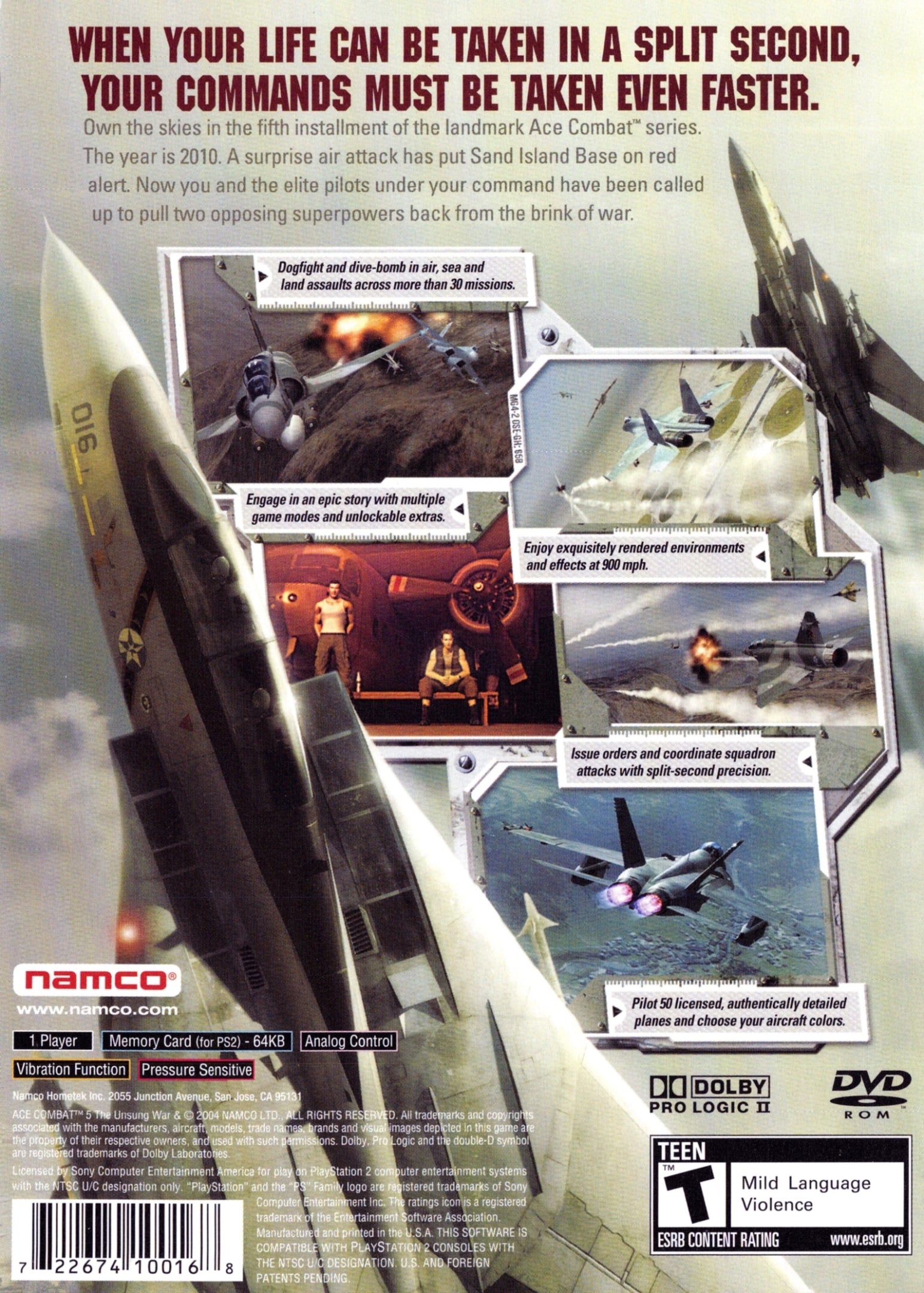 Ace Combat 5: The Unsung War - (PS2) PlayStation 2 [Pre-Owned] Video Games Namco   