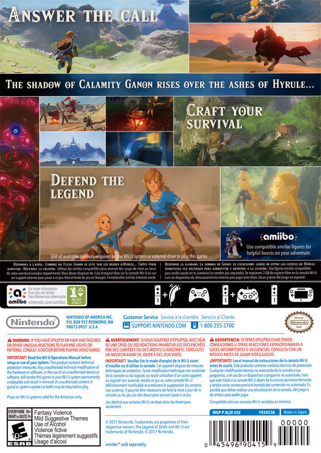 The Legend of Zelda: Breath of the Wild - Nintendo Wii U Video Games Nintendo   